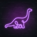 Diplodocus Dinosaur Neon Sign in Hopeless Romantic Purple