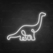 Diplodocus Dinosaur Neon Sign in Snow White