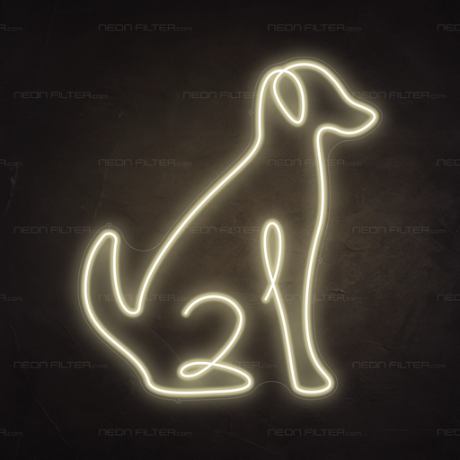 Dog Neon Sign in Cosy Warm White