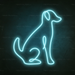 Dog Neon Sign in Glacier blue