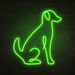 Dog Neon Sign in Glow Up Green