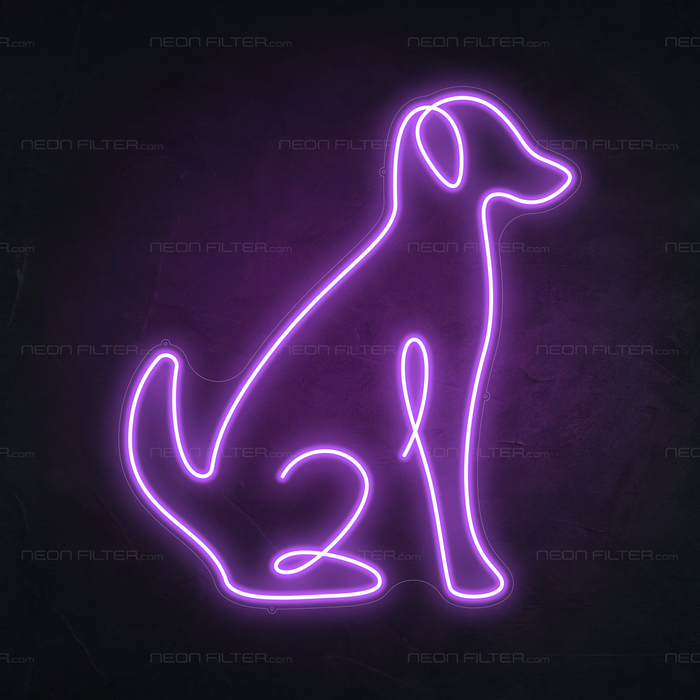 Dog Neon Sign in Hopeless Romantic Purple