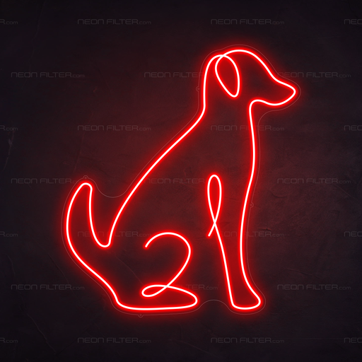 Dog Neon Sign in Hot Mama Red