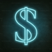 Dollar Neon Sign in Glacier blue