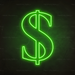 Dollar Neon Sign in Glow Up Green