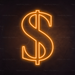 Dollar Neon Sign in Hey Pumpkin Orange