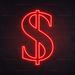 Dollar Neon Sign in Hot Mama Red