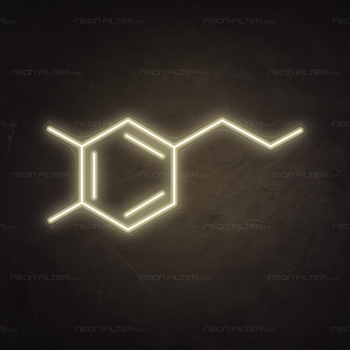 Dopamine Molecule Neon Sign in Cosy Warm White