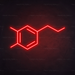 Dopamine Molecule Neon Sign in Hot Mama Red