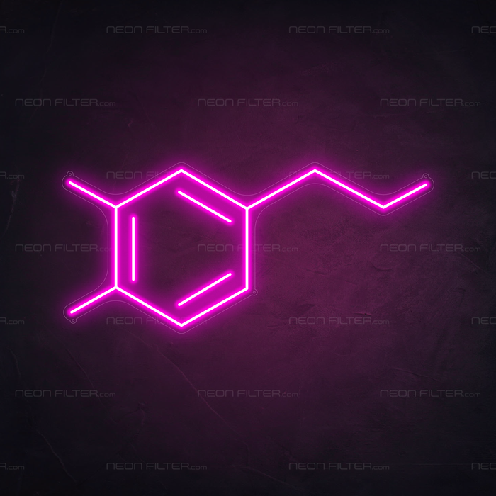 Dopamine Molecule Neon Sign in Love Potion Pink