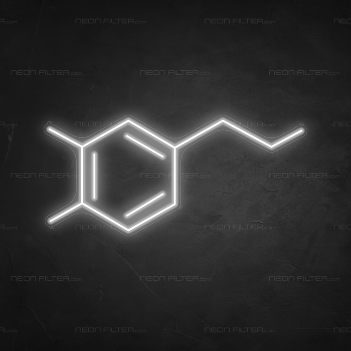 Dopamine Molecule Neon Sign in Snow White