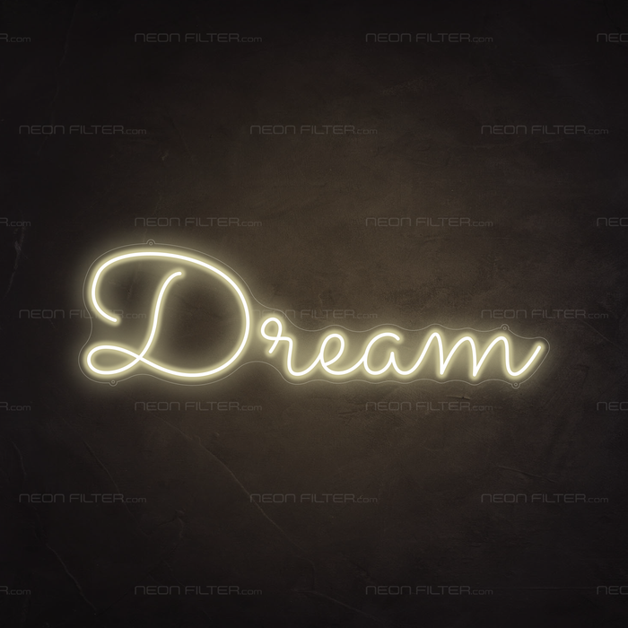 Dream Neon Sign in Cosy Warm White