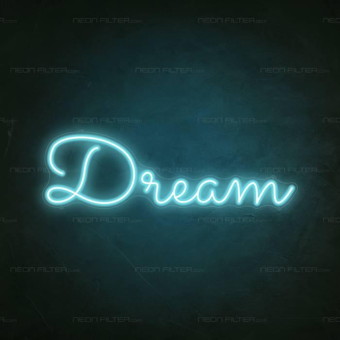 Dream Neon Sign in Glacier blue