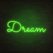 Dream Neon Sign in Glow Up Green