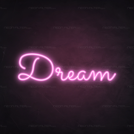 Dream Neon Sign in Pastel Pink