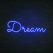 Dream Neon Sign in Santorini Blue