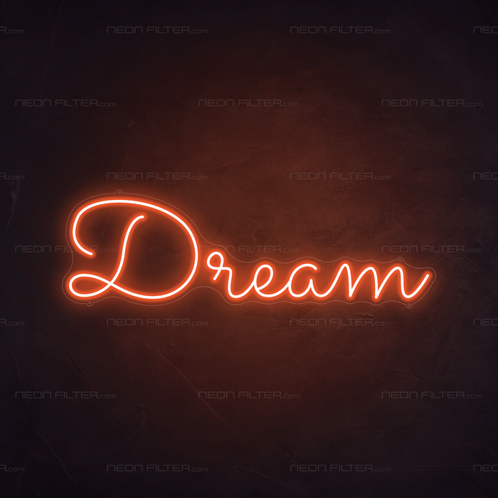 Dream Neon Sign in Sunset Orange