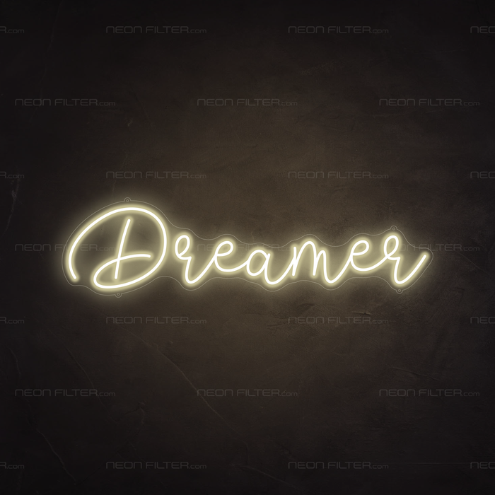 Dreamer Neon Sign in Cosy Warm White