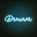 Dreamer Neon Sign in Glacier blue