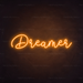 Dreamer Neon Sign in Hey Pumpkin Orange