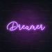 Dreamer Neon Sign in Hopeless Romantic Purple