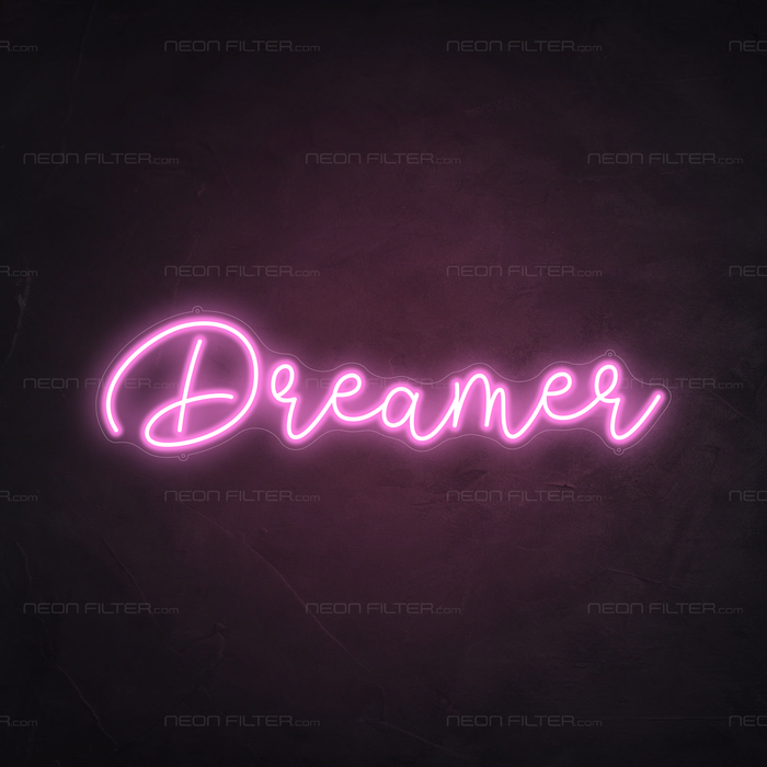 Dreamer Neon Sign in Pastel Pink