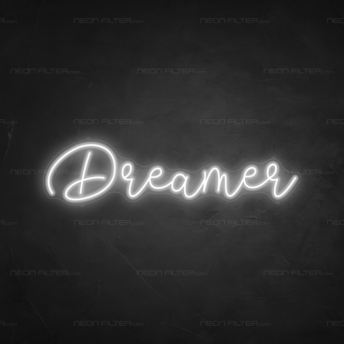 Dreamer Neon Sign in Snow White