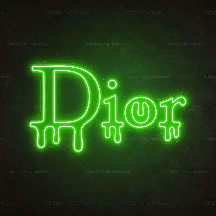 Dripping Dior Neon Sign in Glow Up Green