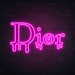 Dripping Dior Neon Sign in Love Potion Pink