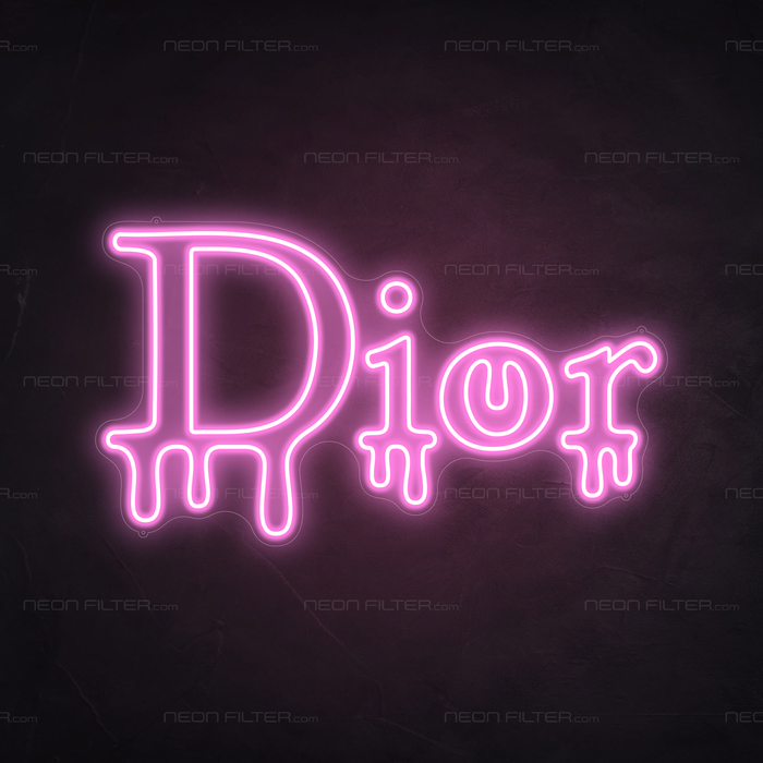 Dripping Dior Neon Sign in Pastel Pink