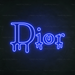 Dripping Dior Neon Sign in Santorini Blue