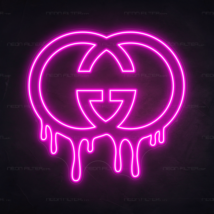 Dripping Gucci Neon Sign in Love Potion Pink