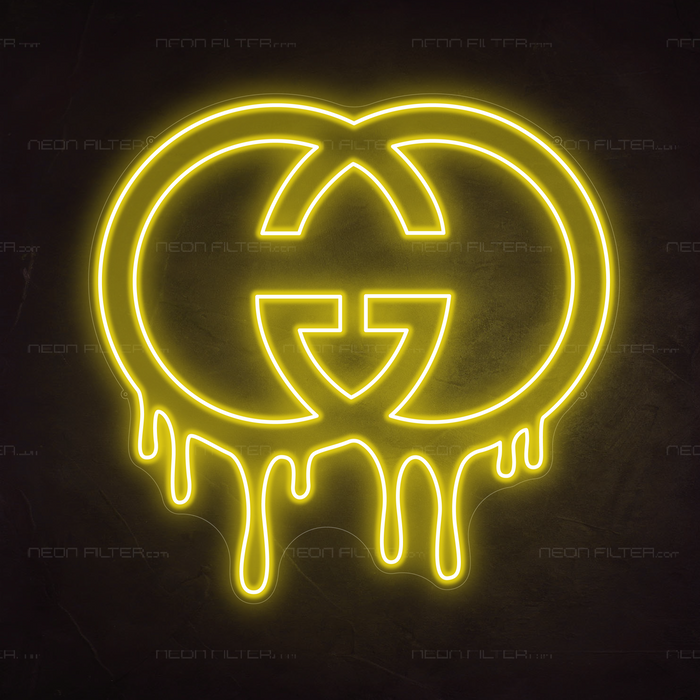 Dripping Gucci Neon Sign in Paradise Yellow