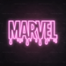 Dripping Marvel Neon Sign in Pastel Pink