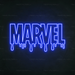 Dripping Marvel Neon Sign in Santorini Blue