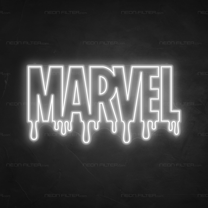 Dripping Marvel Neon Sign in Snow White