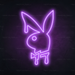 Dripping Playboy Bunny Neon Sign in Hopeless Romantic Purple