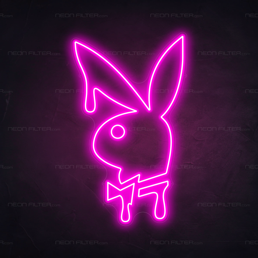 Dripping Playboy Bunny Neon Sign in Love Potion Pink