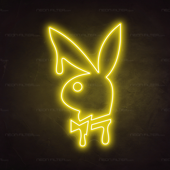 Dripping Playboy Bunny Neon Sign in Paradise Yellow