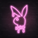 Dripping Playboy Bunny Neon Sign in Pastel Pink