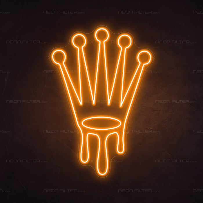 Dripping Rolex Neon Sign in Hey Pumpkin Orange