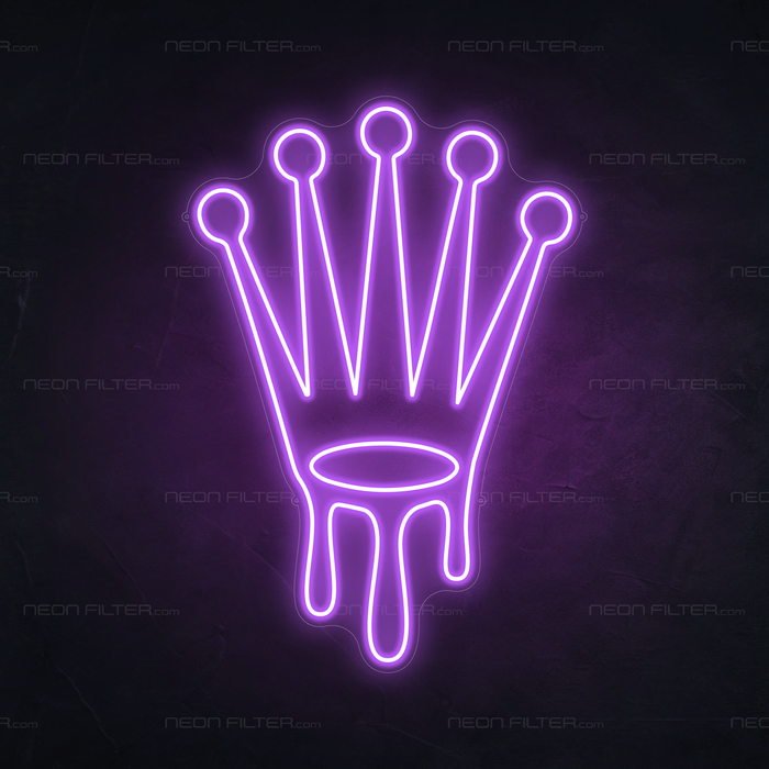 Dripping Rolex Neon Sign in Hopeless Romantic Purple