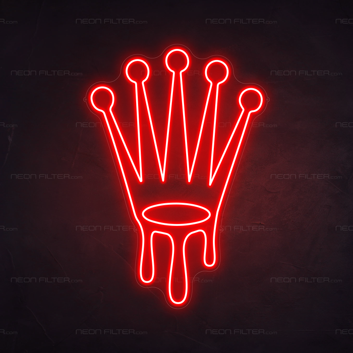 Dripping Rolex Neon Sign in Hot Mama Red