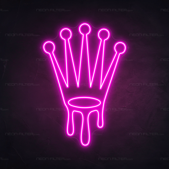 Dripping Rolex Neon Sign in Love Potion Pink