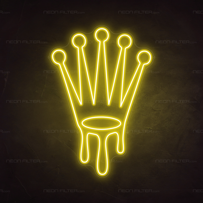 Dripping Rolex Neon Sign in Paradise Yellow