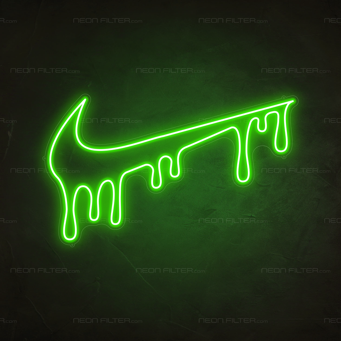 Dripping Tick Neon Sign in Glow Up Green