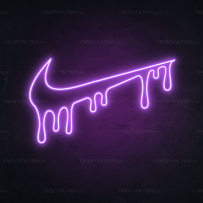 Dripping Tick Neon Sign in Hopeless Romantic Purple