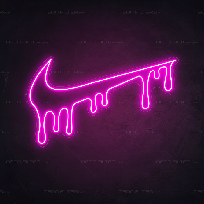 Dripping Tick Neon Sign in Love Potion Pink