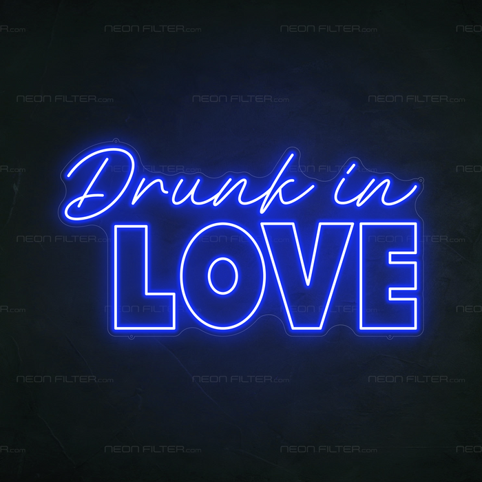 Drunk In Love Neon Sign in Santorini Blue