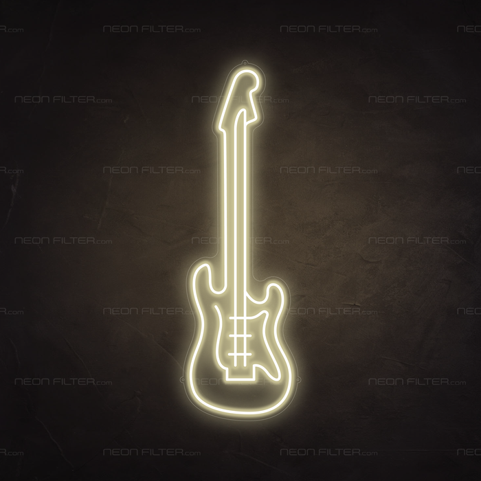 Electric Guitar Neon Sign in Cosy Warm White